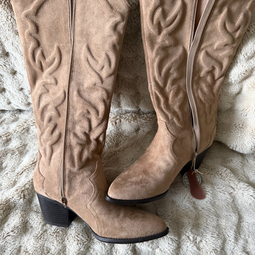 NWOT Altared State Womens Tall Western Style Boots Light Tan Size 9 - Picture 5 of 7